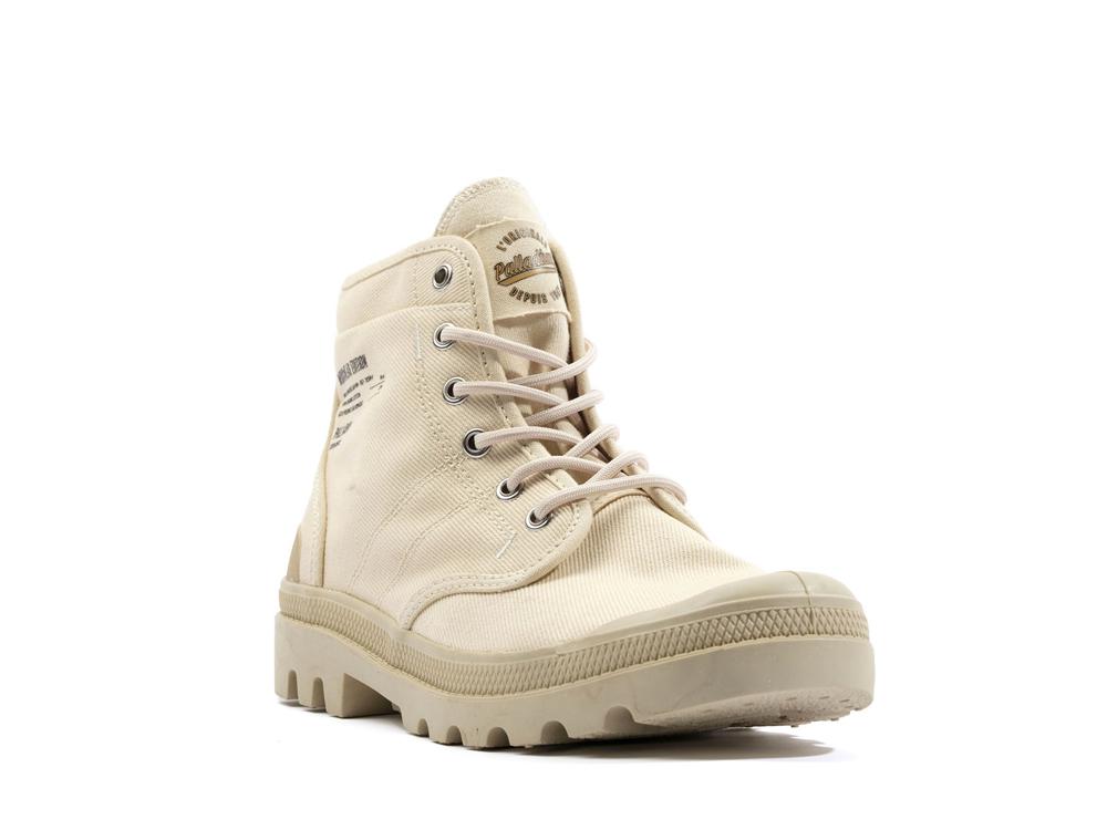 Sahara Beige Palladium PALLABROUSSE WORKWEAR Women High Top Boots  Israel |  46512-TRYD