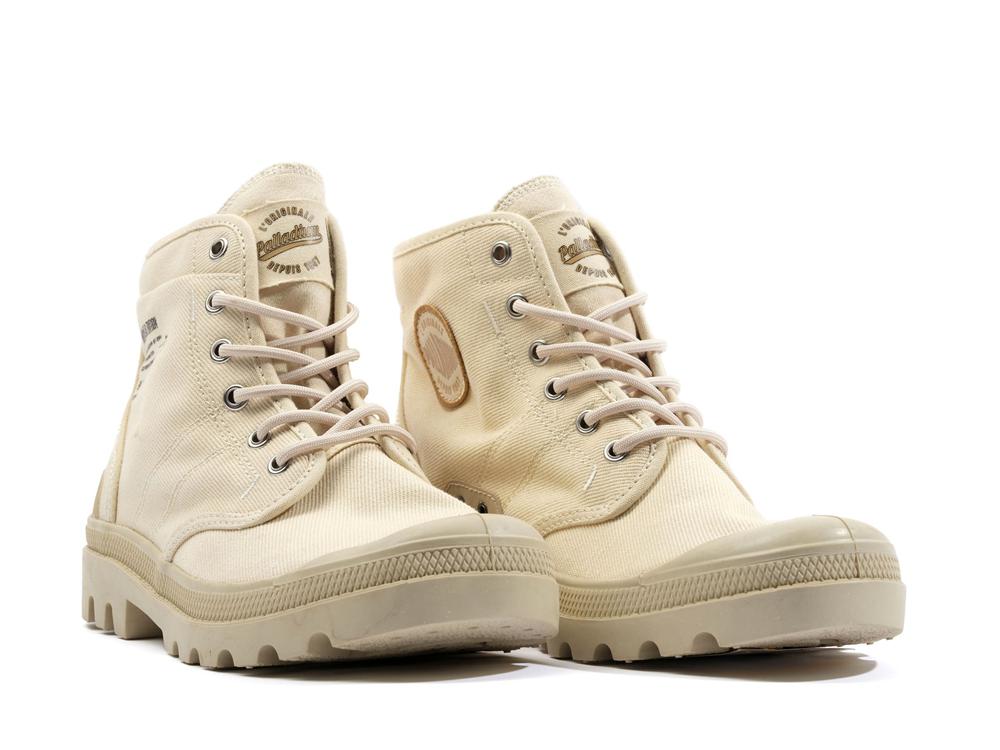 Sahara Beige Palladium PALLABROUSSE WORKWEAR Women High Top Boots  Israel |  46512-TRYD