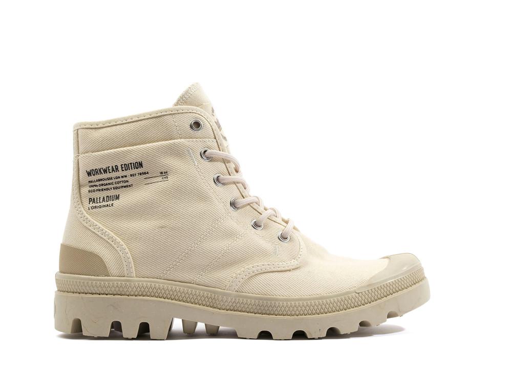 Sahara Beige Palladium PALLABROUSSE WORKWEAR Women High Top Boots  Israel |  46512-TRYD