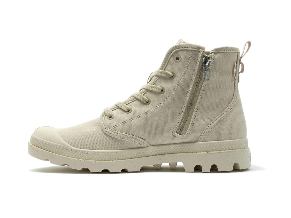 Sahara Beige Palladium PAMPA HI ZIP ORGANIC Women High Tops Shoes  Israel |  96872-EDWJ