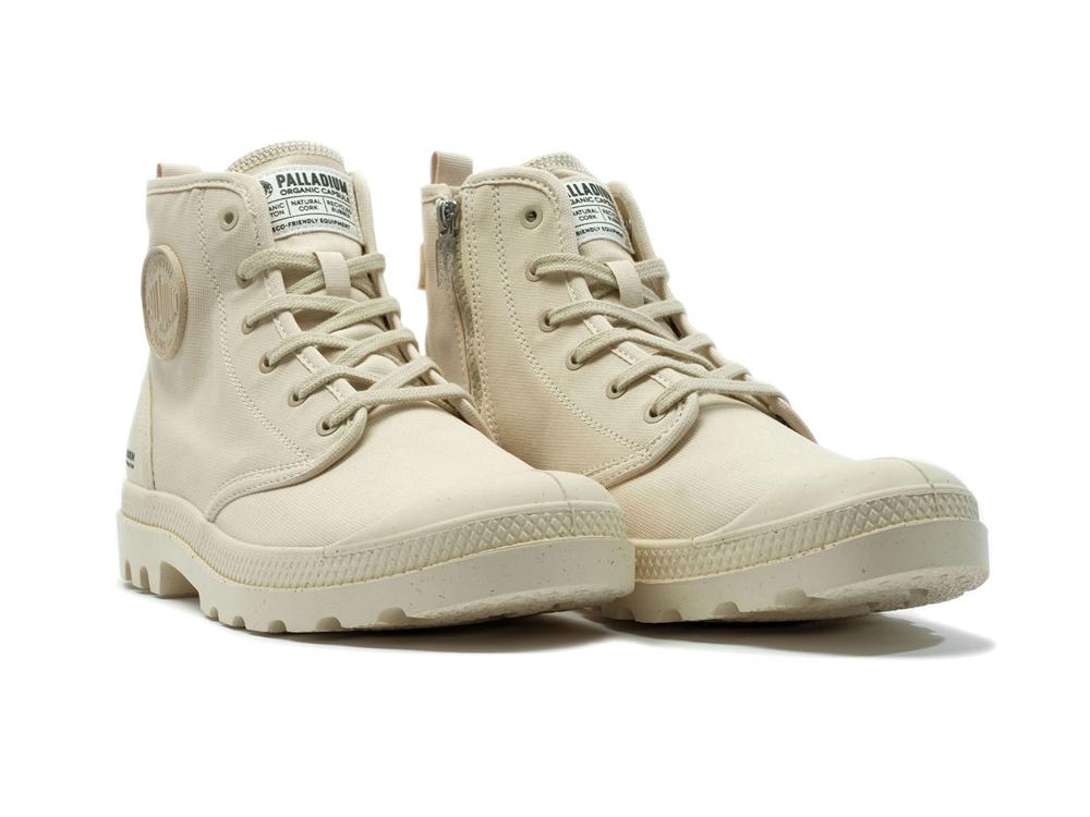 Sahara Beige Palladium PAMPA HI ZIP ORGANIC Women High Tops Shoes  Israel |  96872-EDWJ