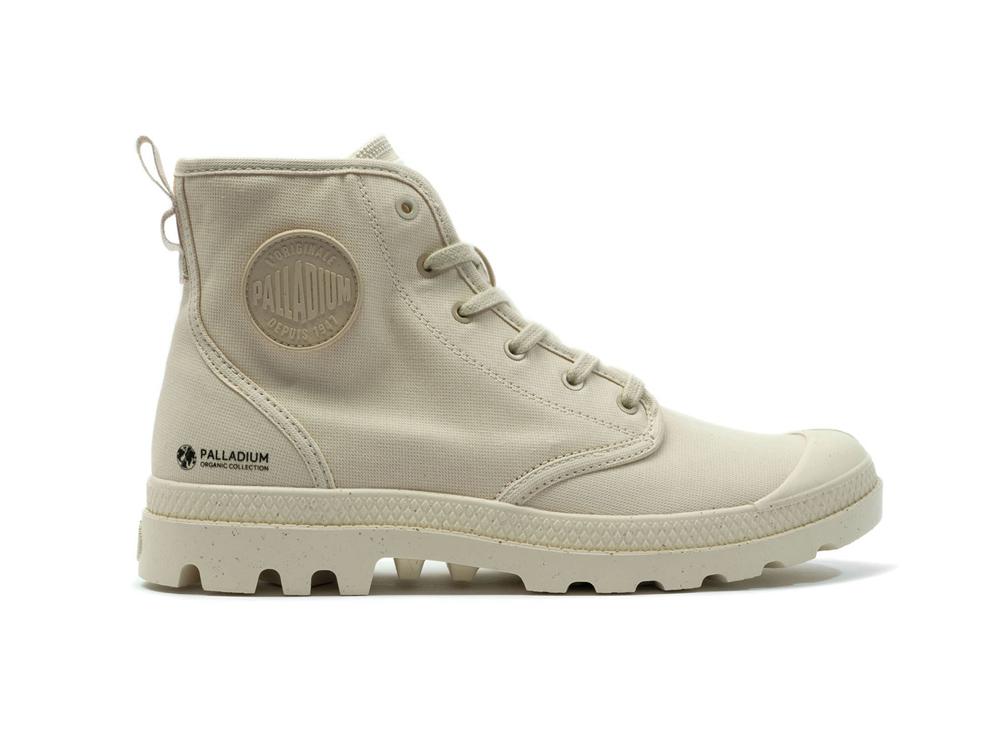 Sahara Beige Palladium PAMPA HI ZIP ORGANIC Women High Top Boots  Israel |  56839-AWRC