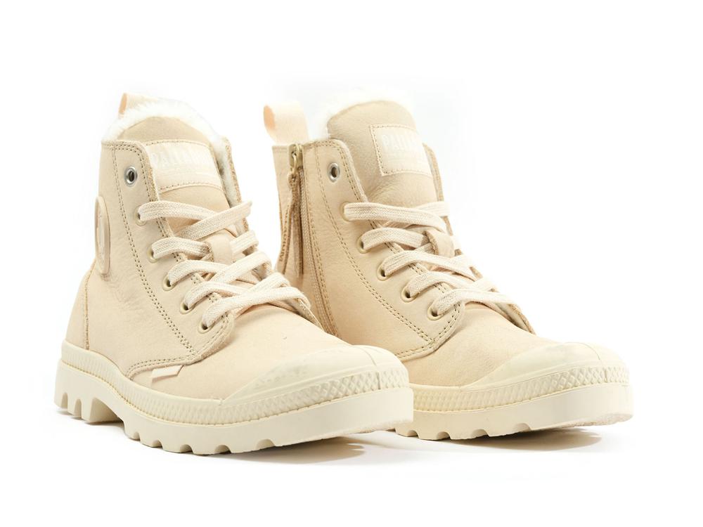 Sahara Beige Palladium PAMPA HI ZIP WL Women High Tops Shoes  Israel |  65304-IMAY