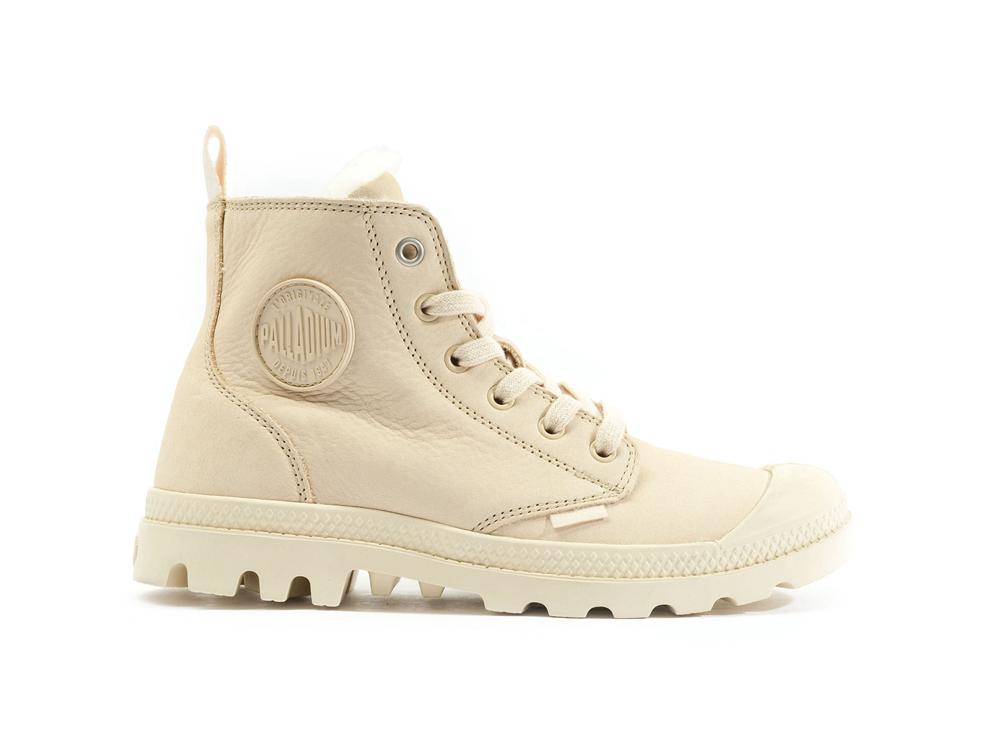 Sahara Beige Palladium PAMPA HI ZIP WL Women High Tops Shoes  Israel |  65304-IMAY