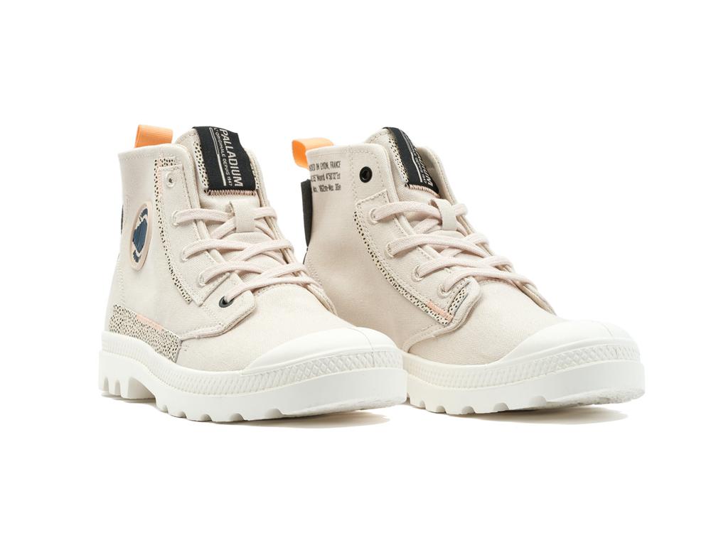 Sand Beige Palladium PAMPA UNDERLAYER Women High Tops Shoes  Israel |  38692-DQEO