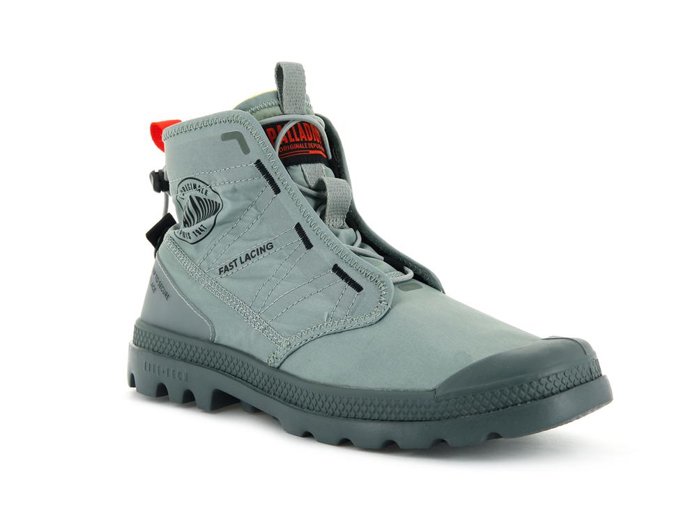 Slate Grey Palladium PAMPA TRAVEL LITE Kids' High Top Boots  Israel |  97468-ADLE