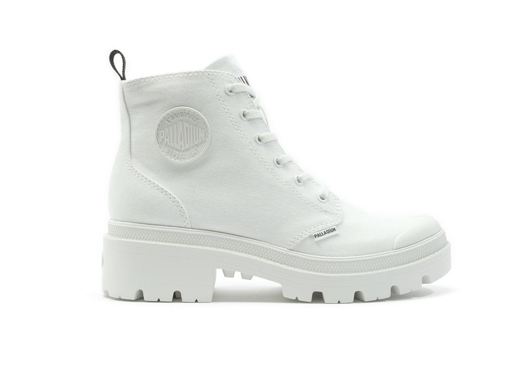 Star White Palladium PALLABASE TWILL Women High Tops Shoes  Israel |  26491-PWIK