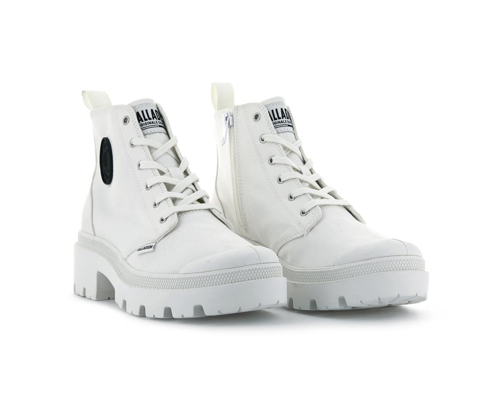 Star White Palladium PALLABASE TWILL Women High Tops Shoes  Israel |  52346-FKDS