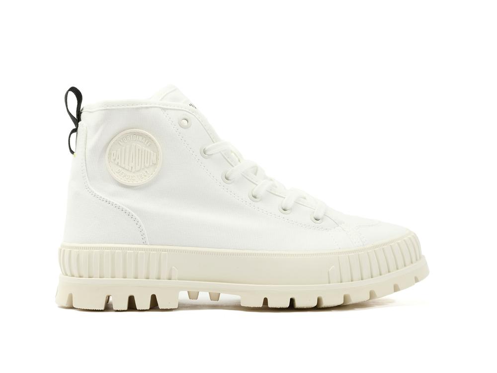 Star White Palladium PALLASHOCK ORGANIC 2 Women High Top Sneakers  Israel |  69047-DJMI