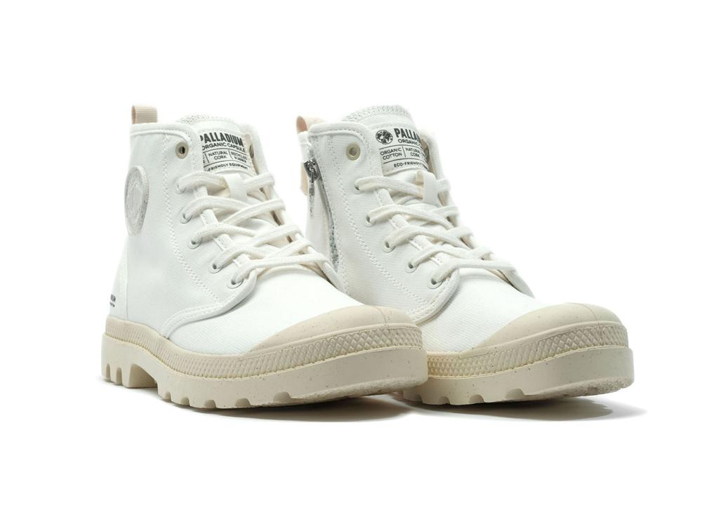 Star White Palladium PAMPA HI ZIP ORGANIC Women High Tops Shoes  Israel |  76981-EUFS