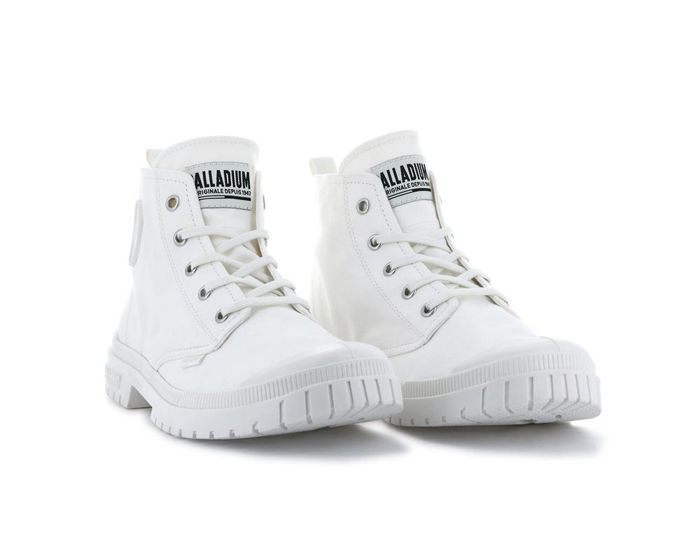 Star White Palladium PAMPA SP20 HI CANVAS Women High Tops Shoes  Israel |  73410-KIAZ