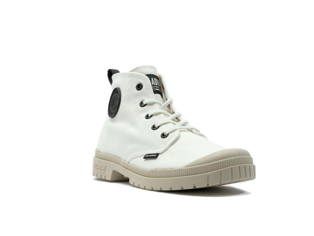 Star White / Birch Palladium PAMPA SP20 HI CANVAS Women High Tops Shoes  Israel |  26473-ZHVJ