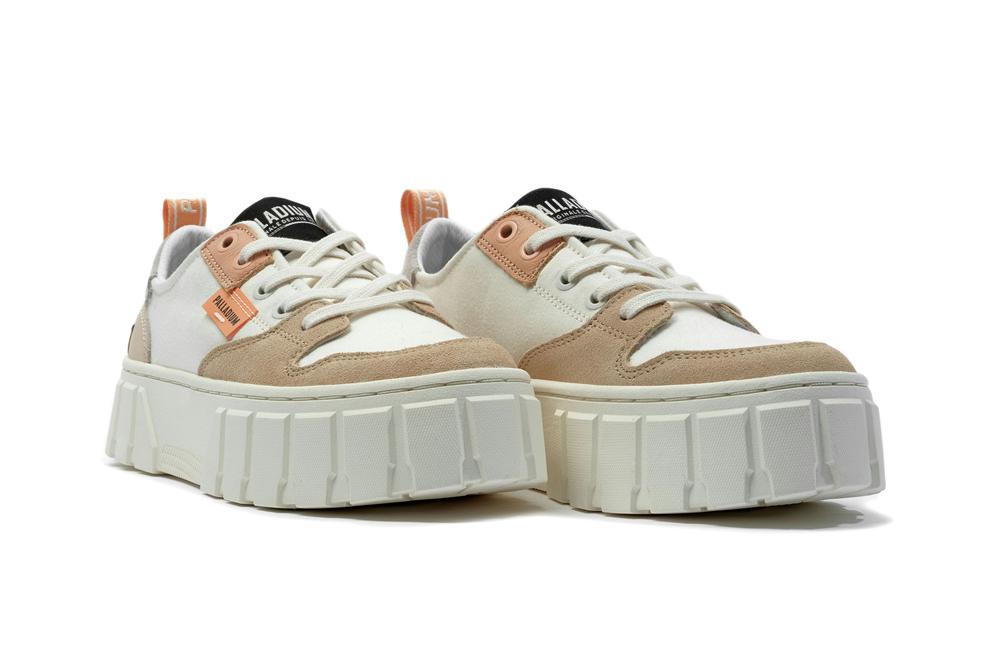 Tofu / Beige Tan Palladium PALLATOWER LO Women Low Tops Shoes  Israel |  29516-MIWE