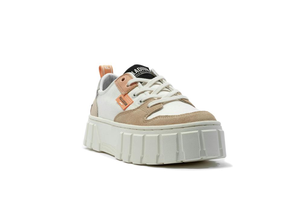 Tofu / Beige Tan Palladium PALLATOWER LO Women Low Tops Sneakers  Israel |  25439-XOVL