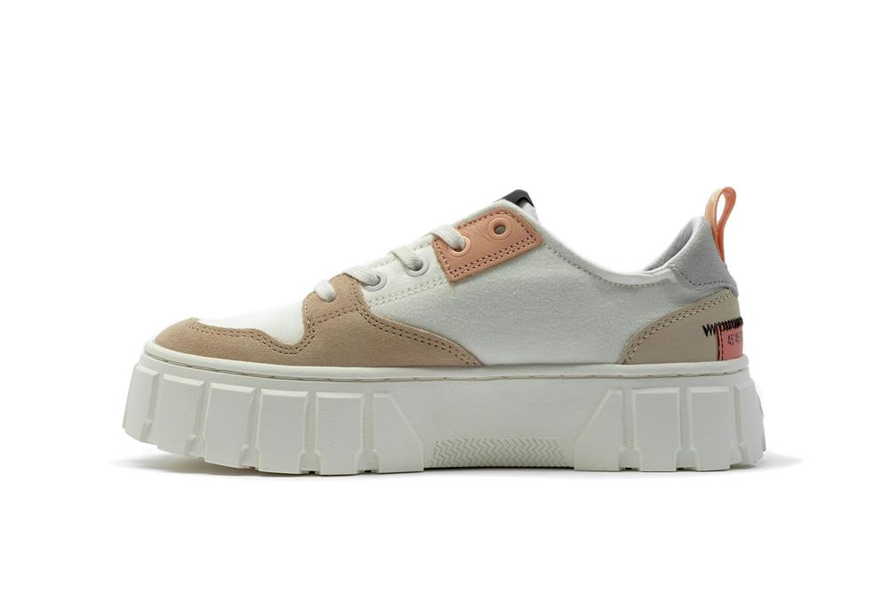 Tofu / Beige Tan Palladium PALLATOWER LO Women Low Tops Sneakers  Israel |  25439-XOVL