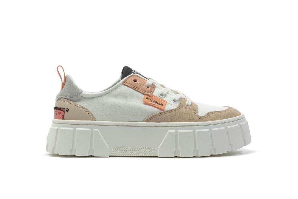 Tofu / Beige Tan Palladium PALLATOWER LO Women Low Tops Sneakers  Israel |  25439-XOVL