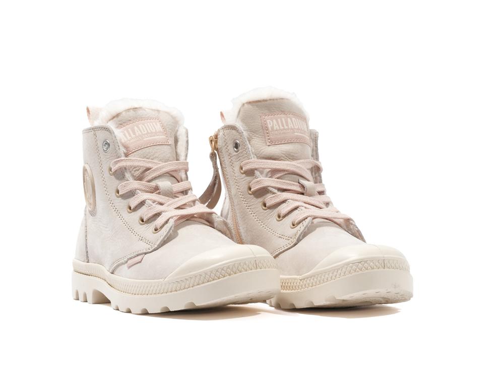 Warm Sand Brown Palladium PAMPA HI ZIP WL Women High Tops Shoes  Israel |  81576-ZSMO