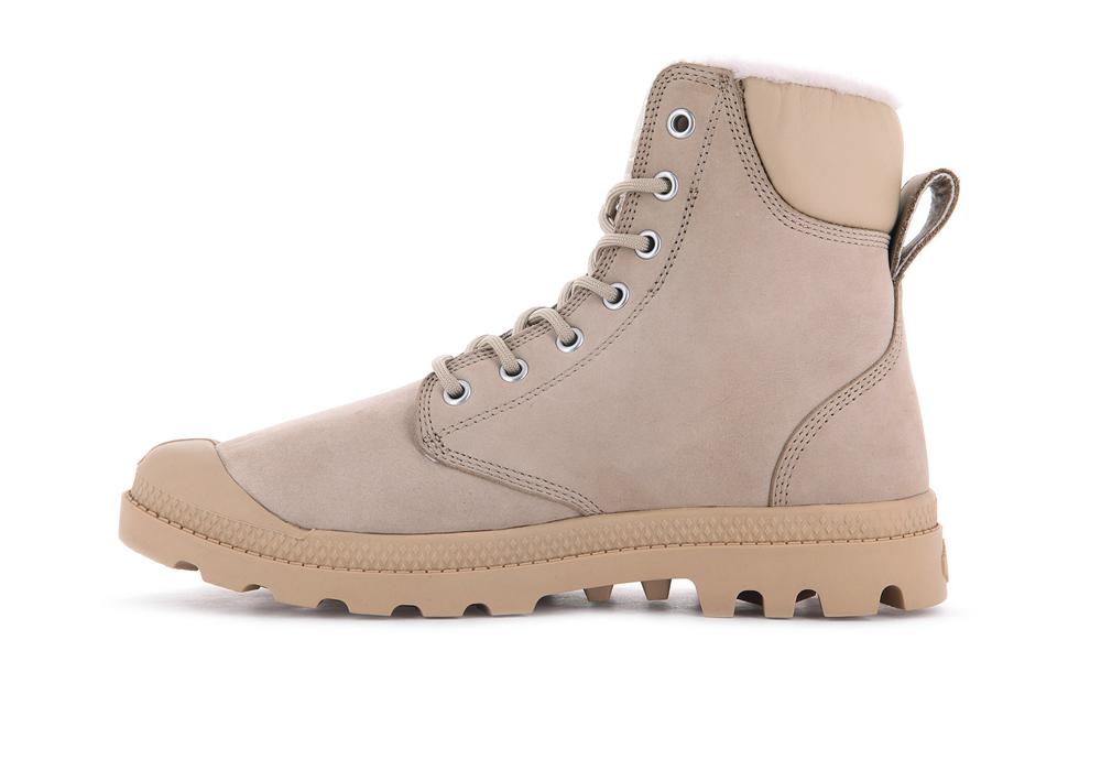 Warm Sand Brown Palladium PAMPA SPORT CUFF WPS Women High Top Boots  Israel |  82041-VGXF