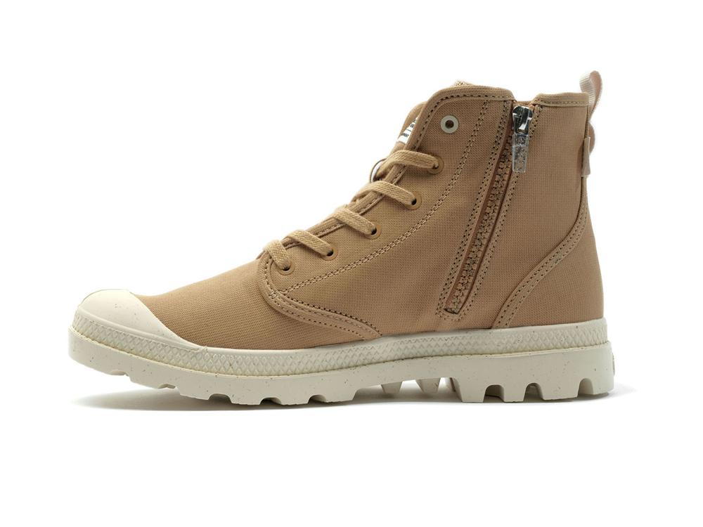 Woodlin Brown Palladium PAMPA HI ZIP ORGANIC Women High Tops Shoes  Israel |  12539-IMFD