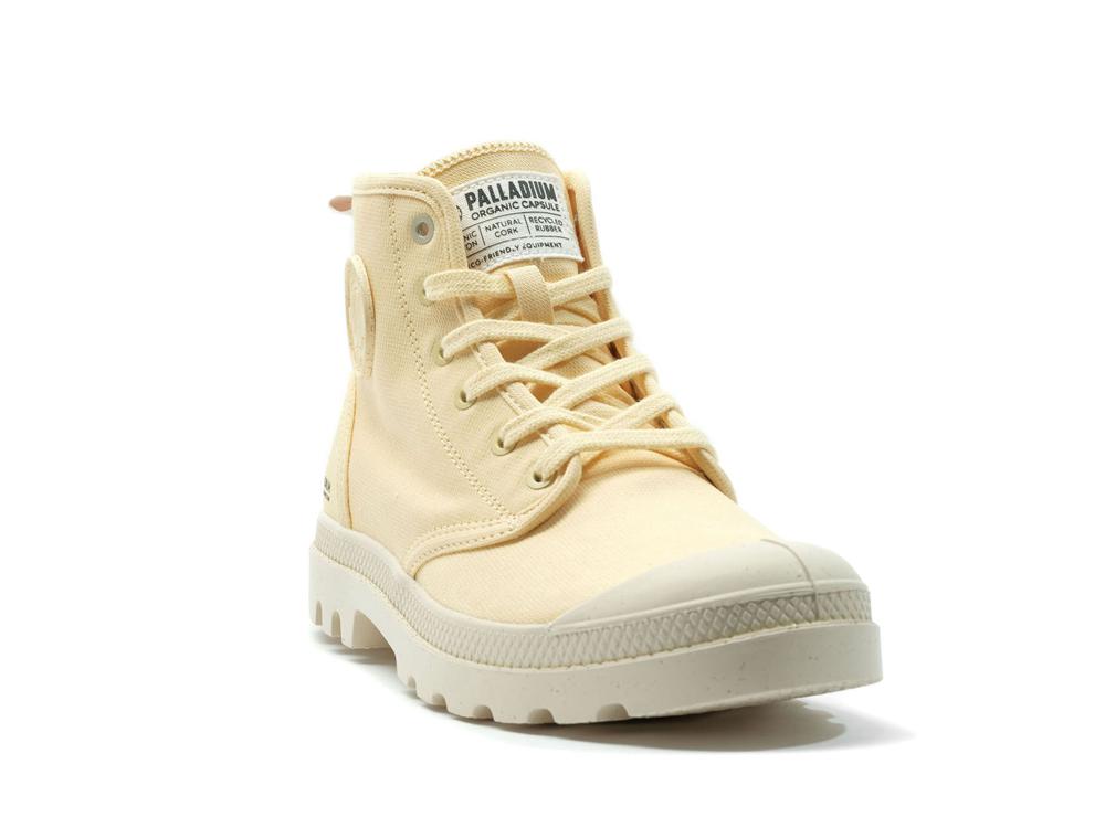 Yellow Crème Palladium PAMPA HI ZIP ORGANIC Women High Tops Shoes  Israel |  62053-CVXQ